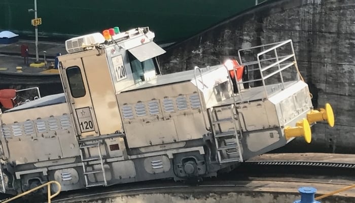 Miraflores Locks, Panama Canal: A mula used to pull ships through the lock / Lee Elliott Miraflores Locks, Panama Canal: A mula used to pull ships through the lock