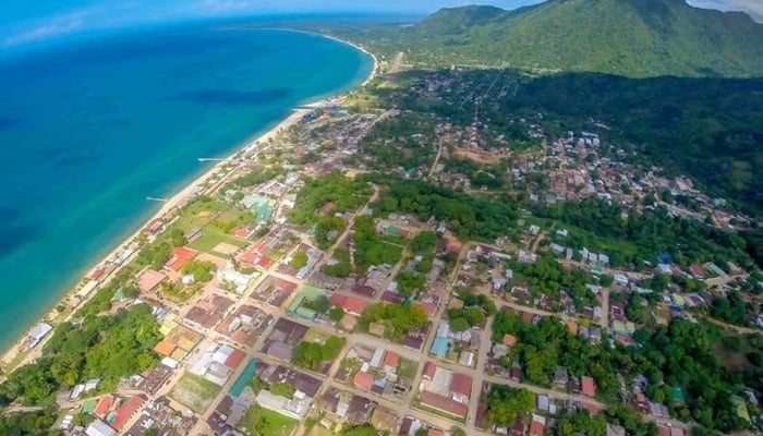 Trujillo, Honduras from the air 