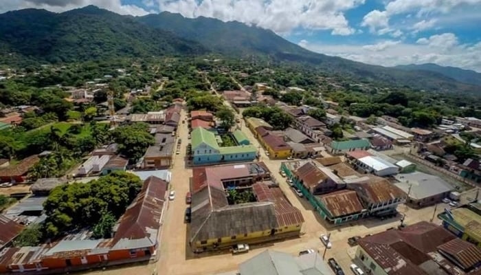 The Capiro and Calentura National Park rising above Trujillo, Honduras 