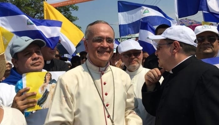 Silvio Báez at the Peace and Justice march / La Prensa Facebook Page