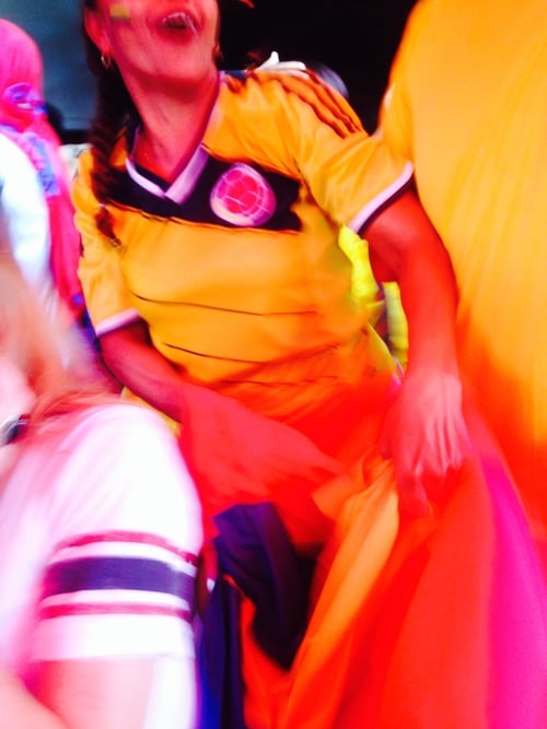 A Colombia fan in full fiesta mode in Tamarindo, Costa Rica during the Brazil 2014 World Cup 