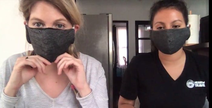 Coronavirus Guatemala: The Heart of Travel team trying on face masks